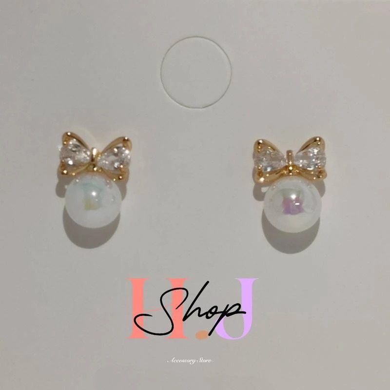 💕三公主💕 S925銀針法式復古高耳釘 花花 粉珠 蝴蝶-規格圖7