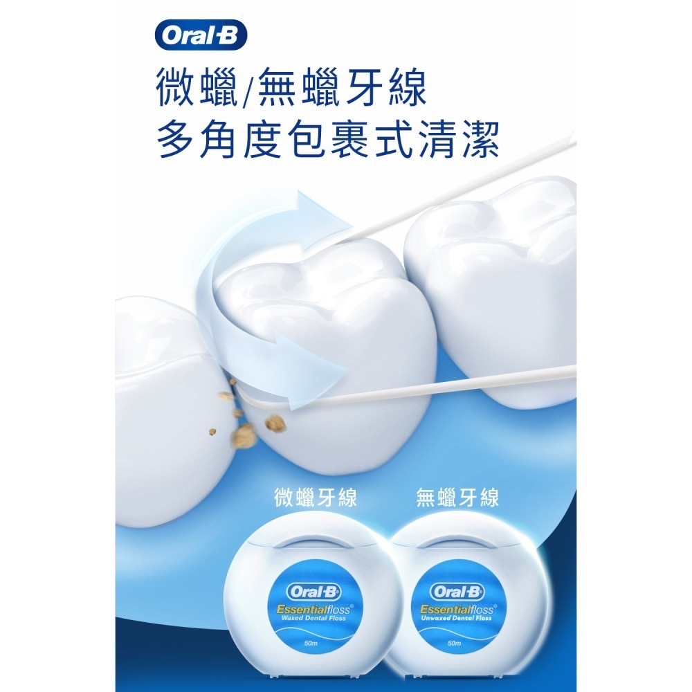 🔥 全新 公司貨 Oral-B 歐樂B 微蠟 無蠟 牙線50公尺x2-細節圖3
