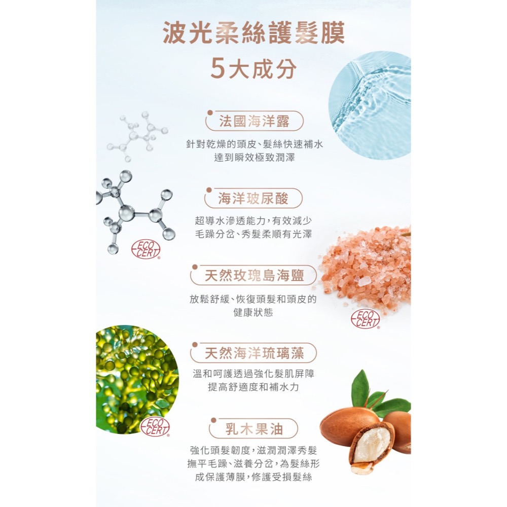 🔥  長髮公主的秘密 黎漫海洋 系列🐚 波光柔絲護髮膜 500ml 波光 柔絲 護髮膜 髮膜 護髮-細節圖3