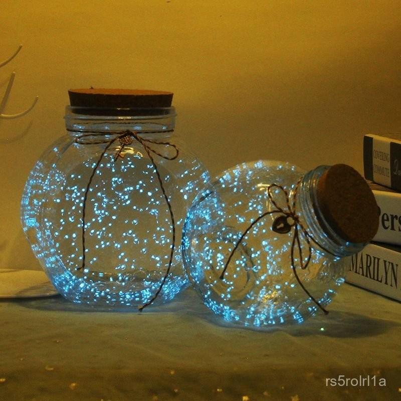 夜光瓶玻璃瓶滿天星許願瓶星星罐子韆紙鶴創意熒光倖運瓶刻字禮物 OJMT-細節圖3