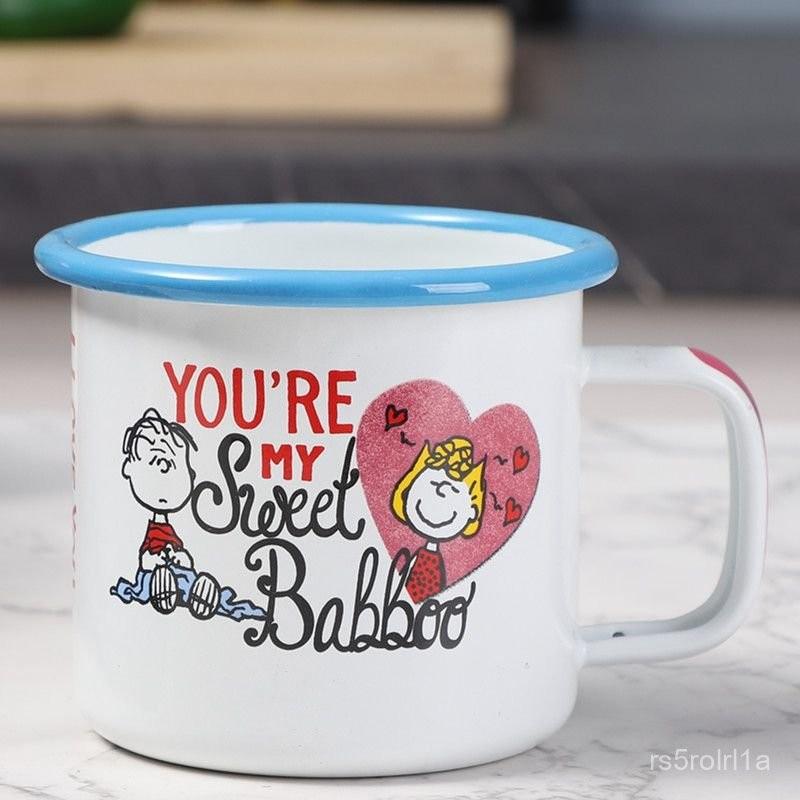 史努比琺瑯口杯05厚度7cm8cm9cm兒童成人通用卡通口杯牛奶杯水杯 J5GK-細節圖7