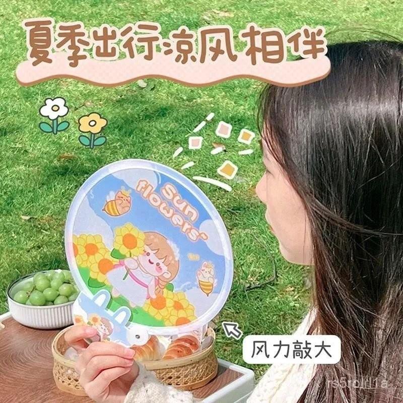 可愛卡通團扇夏天學生迷你布藝小圓扇可折疊口袋便攜兒童女孩扇子 SOBW-細節圖4