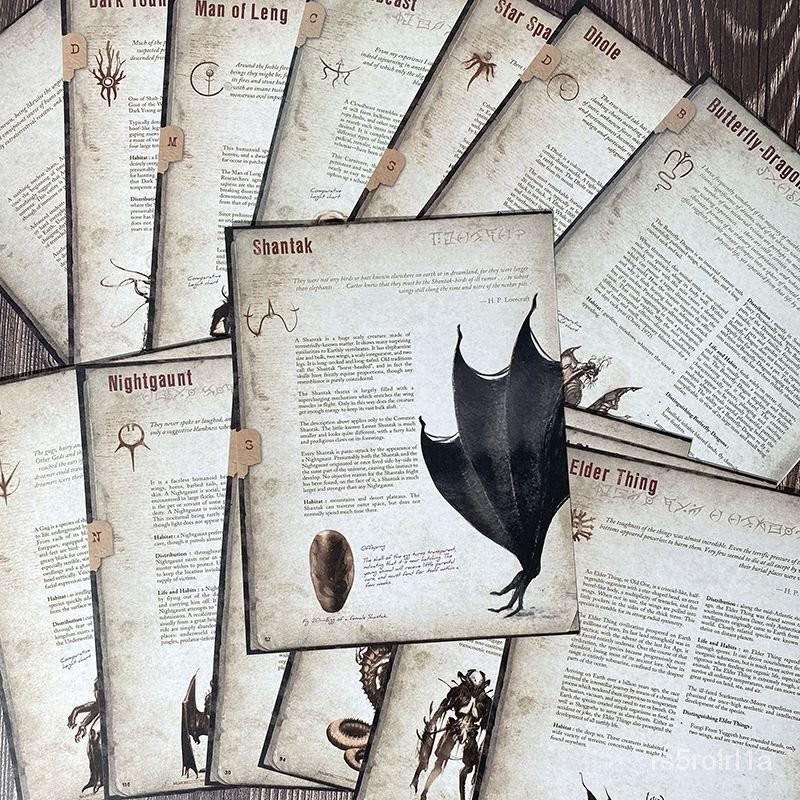 剋蘇魯神話手賬複古素材紙異形怪物圖鑑剋蘇魯之書闇黑死靈之書 HP0Y-細節圖2