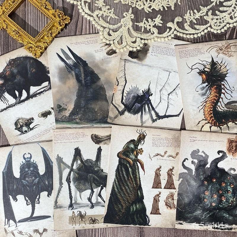 剋蘇魯神話手賬複古素材紙異形怪物圖鑑剋蘇魯之書闇黑死靈之書 HP0Y-細節圖4