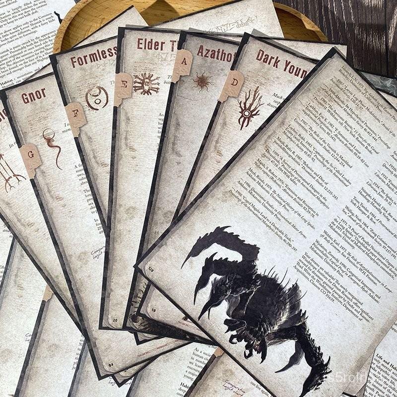 剋蘇魯神話手賬複古素材紙異形怪物圖鑑剋蘇魯之書闇黑死靈之書 HP0Y-細節圖5