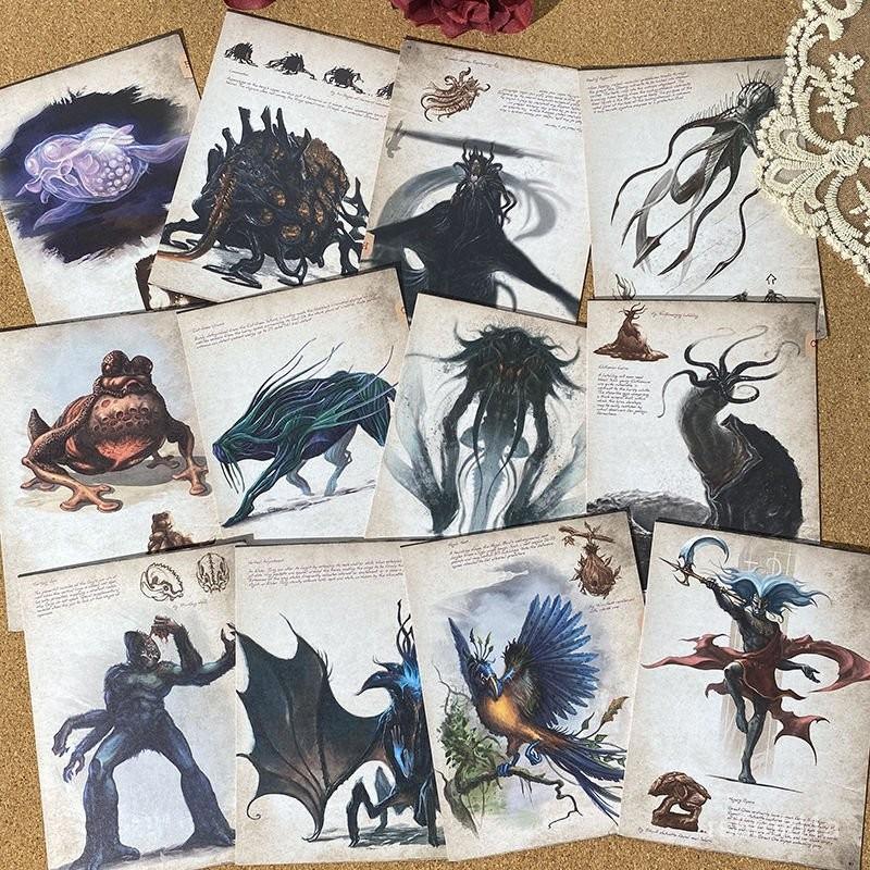 剋蘇魯神話手賬複古素材紙異形怪物圖鑑剋蘇魯之書闇黑死靈之書 HP0Y-細節圖6