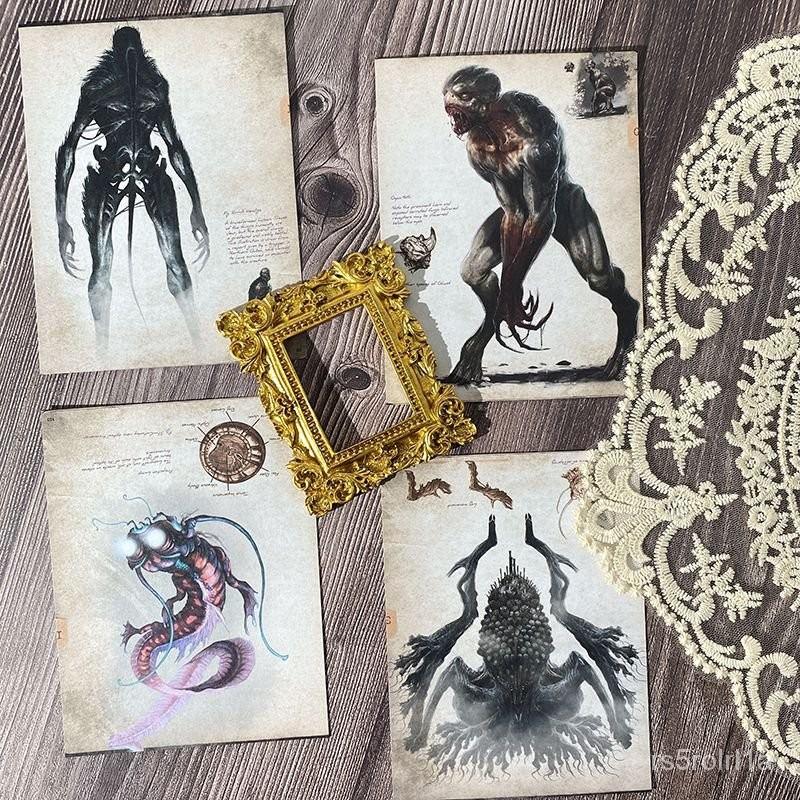 剋蘇魯神話手賬複古素材紙異形怪物圖鑑剋蘇魯之書闇黑死靈之書 HP0Y-細節圖9
