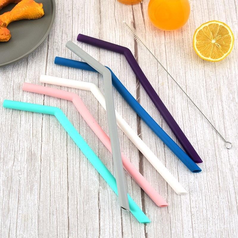 彩色硅膠吸管套裝 可循環使用硅膠彎管 飲料鷄尾酒吸管 廠家批髮 BJ5G-細節圖4