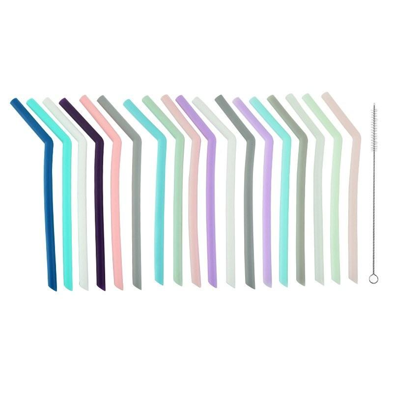 彩色硅膠吸管套裝 可循環使用硅膠彎管 飲料鷄尾酒吸管 廠家批髮 BJ5G-細節圖5
