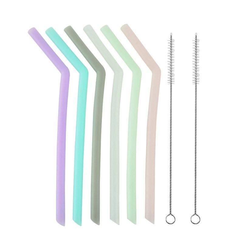 彩色硅膠吸管套裝 可循環使用硅膠彎管 飲料鷄尾酒吸管 廠家批髮 BJ5G-細節圖6