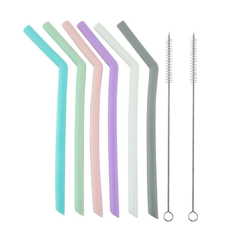彩色硅膠吸管套裝 可循環使用硅膠彎管 飲料鷄尾酒吸管 廠家批髮 BJ5G-細節圖7
