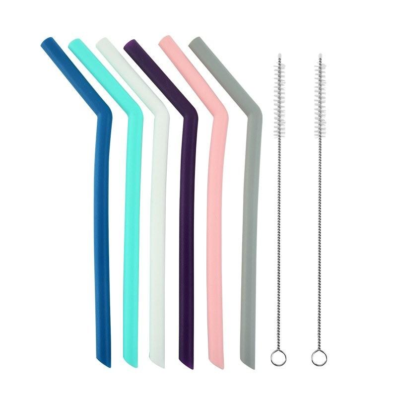 彩色硅膠吸管套裝 可循環使用硅膠彎管 飲料鷄尾酒吸管 廠家批髮 BJ5G-細節圖8