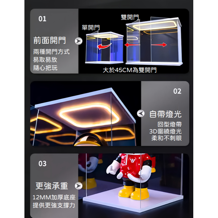 帶燈公仔盒 公仔盒 公仔櫃 模型盒 收納盒 模型櫃 展示盒 展示櫃-細節圖3