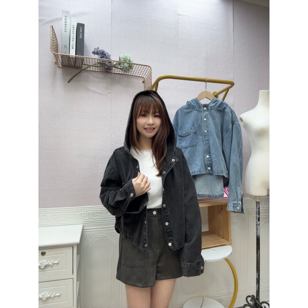 MIMA女王 ❤P05💡牛仔連帽外套-細節圖2