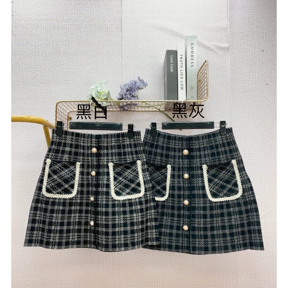 MIMA女王 ❤Y273💡小香風格紋短裙-細節圖2