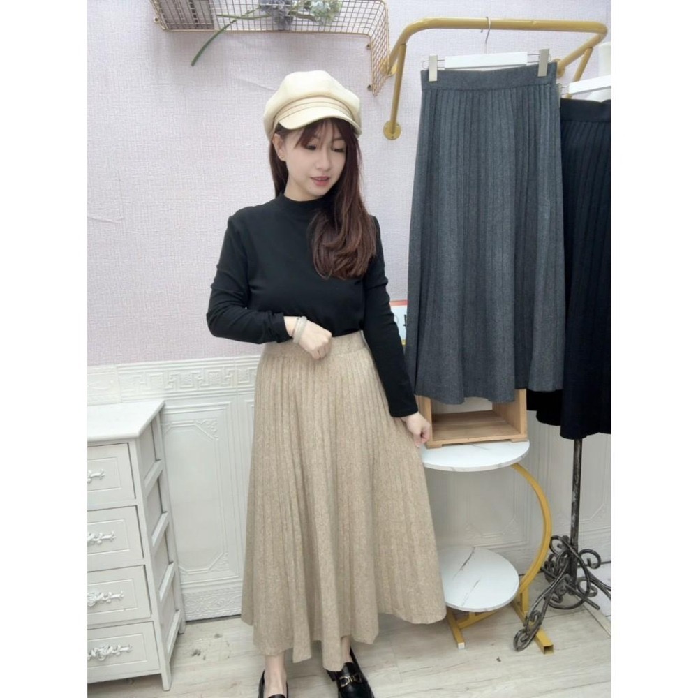 MIMA女王❤Y474💡修身垂墜感百摺長裙-細節圖2