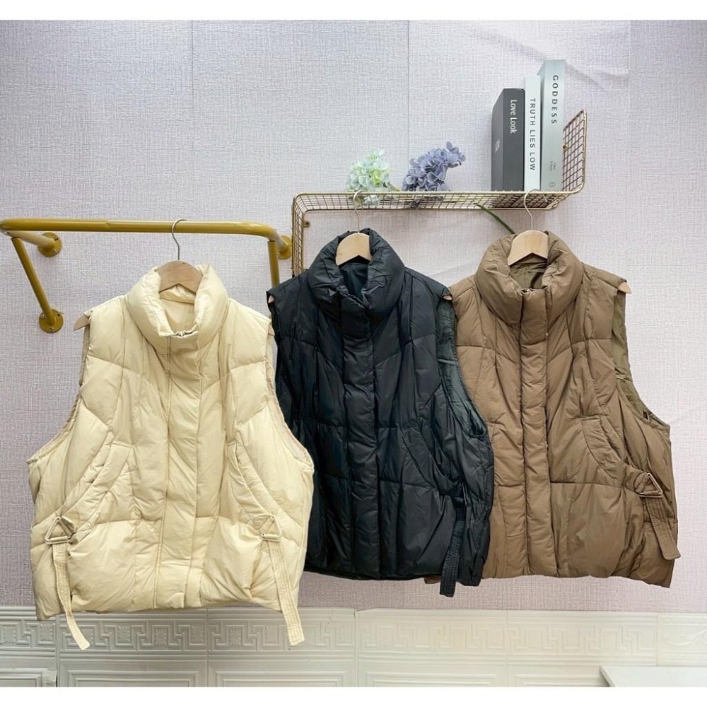 MIMA女王  ❤Y566💡造型口袋鴨絨背心-細節圖3