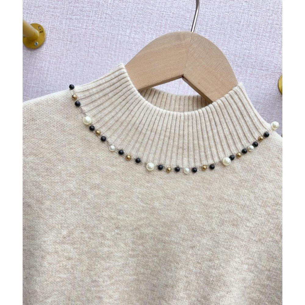 MIMA女王 ❤Y564💡柔美氣質袖配色長洋裝-細節圖4