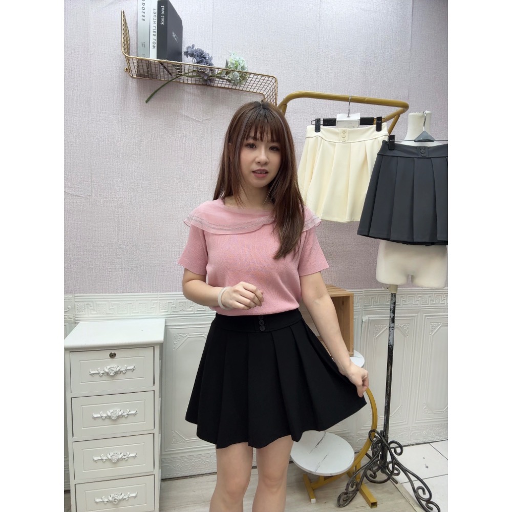 MIMA女王 ❤A167💡三排釦百摺短裙-細節圖3