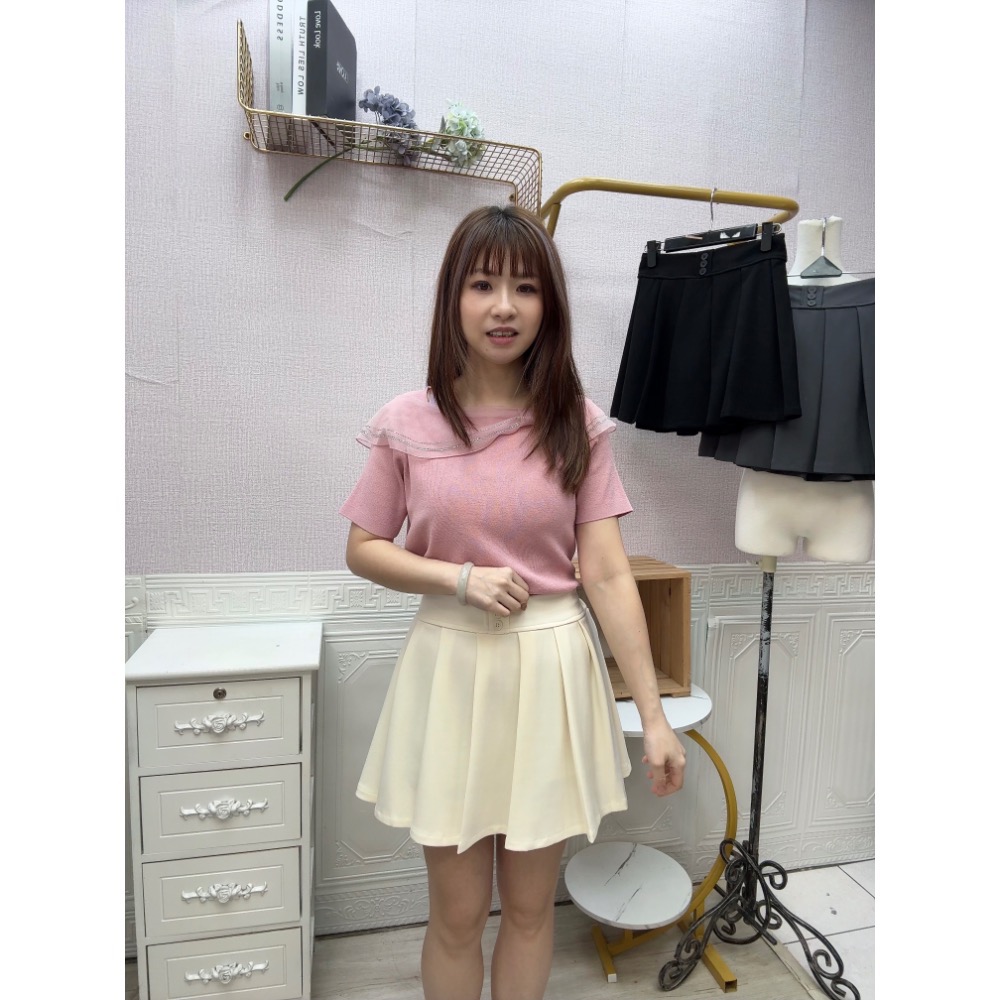 MIMA女王 ❤A167💡三排釦百摺短裙-細節圖4