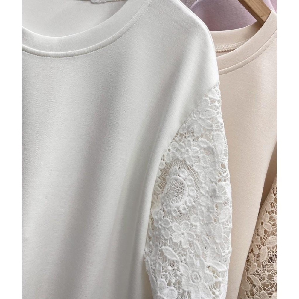 MIMA女王❤A171💡素面縷空蕾絲雲朵棉上衣-細節圖2