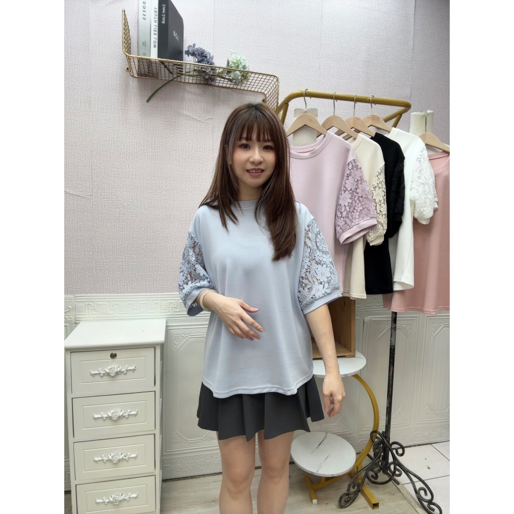 MIMA女王❤A171💡素面縷空蕾絲雲朵棉上衣-細節圖8