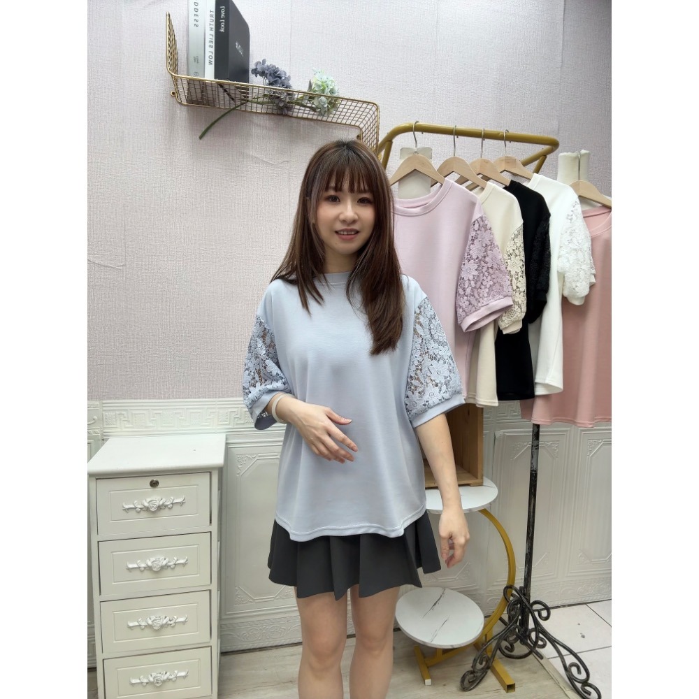 MIMA女王❤A171💡素面縷空蕾絲雲朵棉上衣-細節圖8