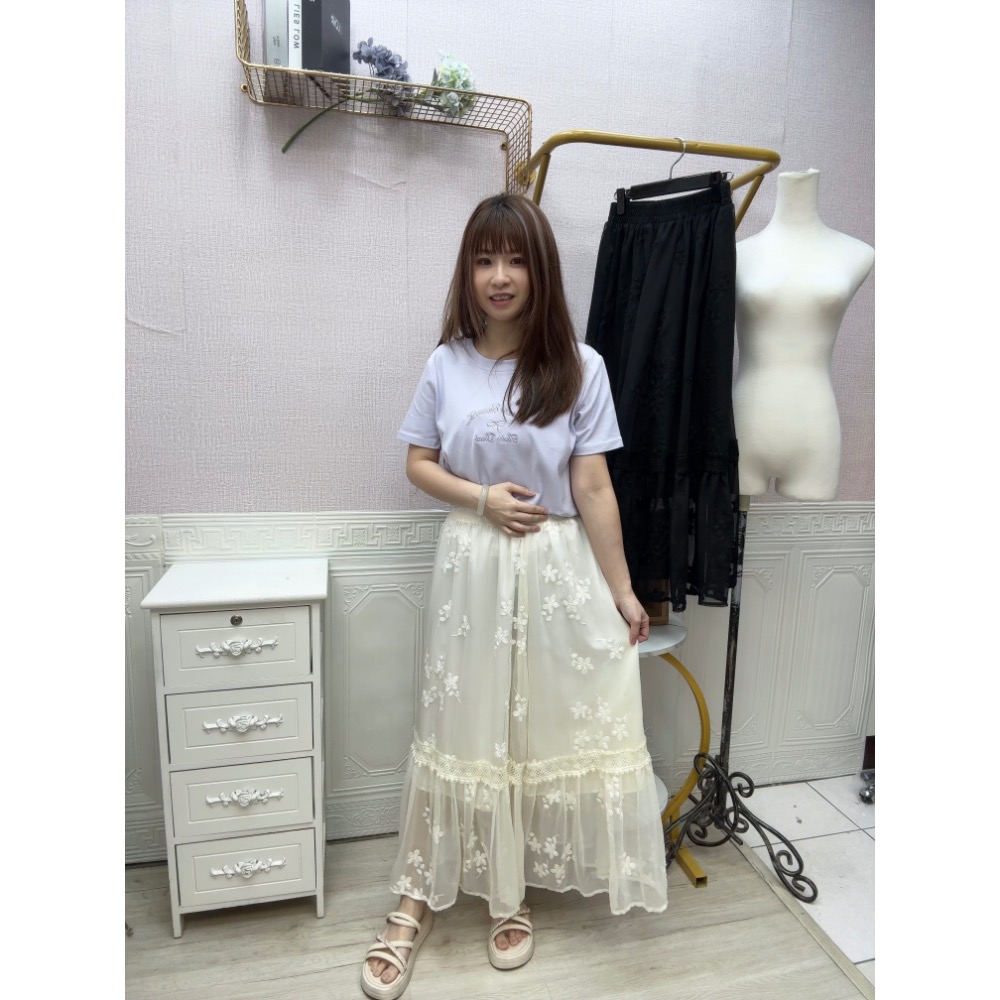MIMA女王❤A180💡雪紡刺繡花朵長裙-細節圖2