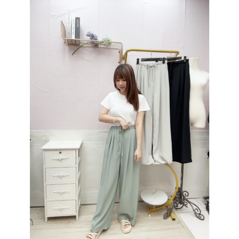 MIMA女王❤A251💡傭懶個性風綁帶西裝寬褲-細節圖3