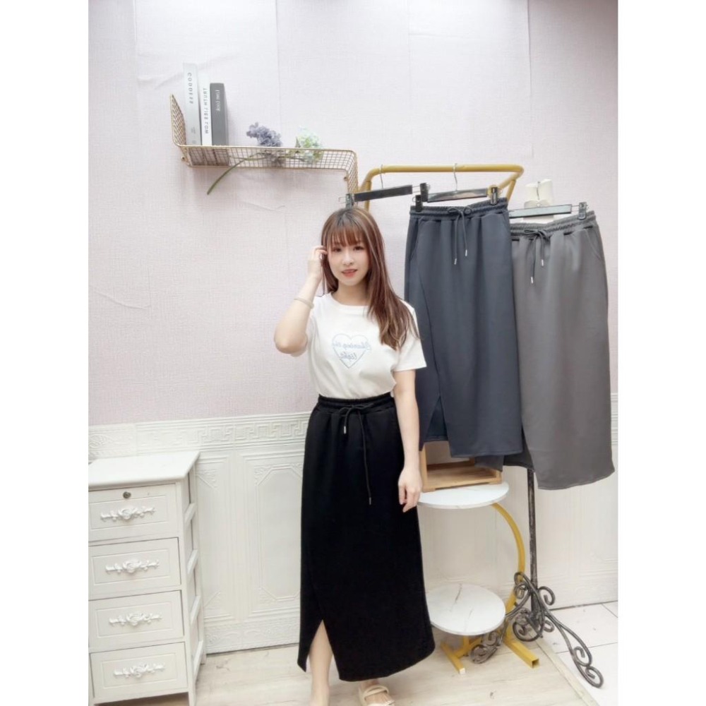 MIMA女王❤A294💡休閒舒適側開叉雲朵棉長裙-細節圖3