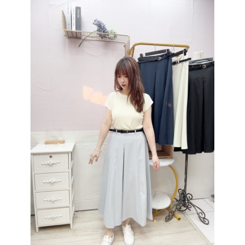 MIMA女王 ❤A328💡雙口袋前開叉附腰帶長裙-細節圖4