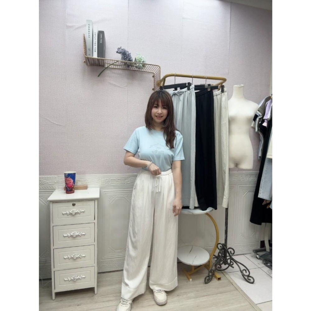 MIMA女王❤A379💡休閒抽繩雙口袋長褲-細節圖3