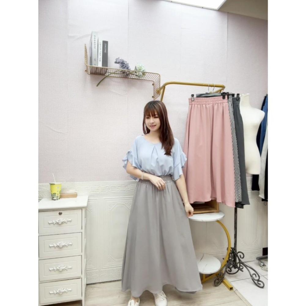 MIMA女王❤A418💡素面鬆緊腰好穿搭長裙-細節圖2