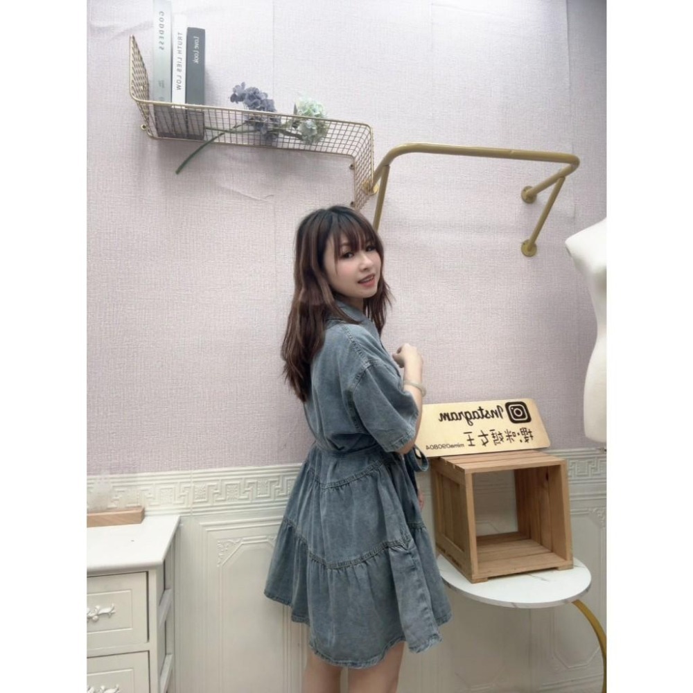 MIMA女王❤A439💡可愛牛仔蛋糕裙(附綁帶)-細節圖2