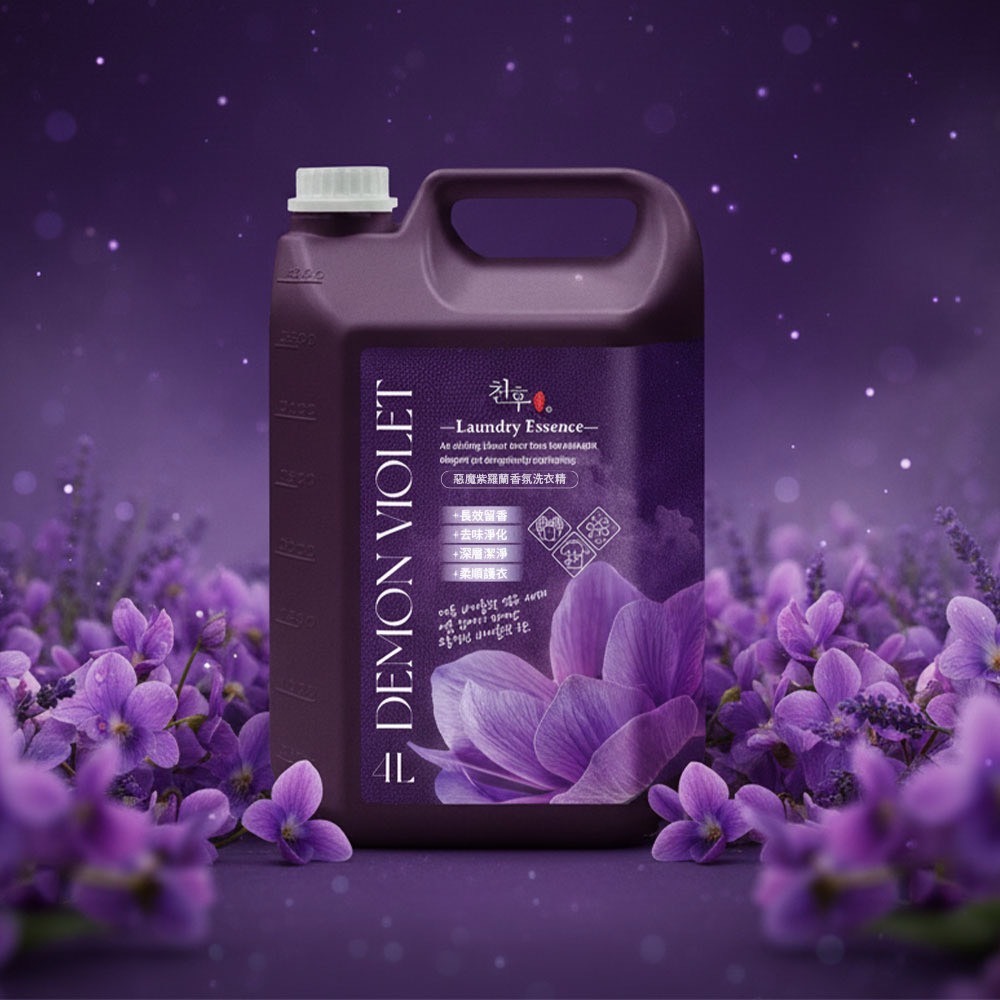 (免運)天后-惡魔紫羅蘭香氛洗衣精4000ml (5罐/箱)(偏遠地區需額外加運費)-細節圖2