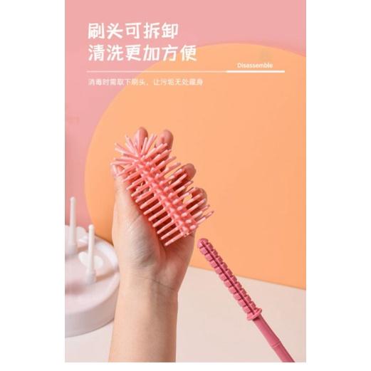 （蘇霏小舖）多功能360度矽膠奶瓶刷 奶瓶刷 奶嘴刷 吸管刷-細節圖6