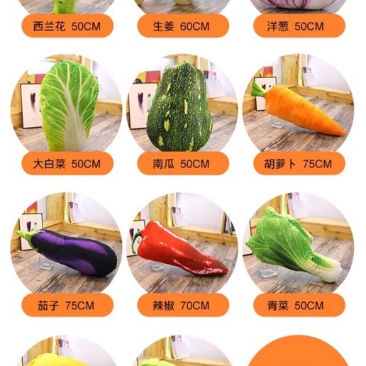 仿真抱枕蔬菜水果花椰菜白菜紅蘿蔔青蘋果奇異果南瓜洋蔥薑茄子豌豆抱枕午安枕/玩偶/沙發靠腰墊枕/枕頭情人節聖誕節生日禮-細節圖2