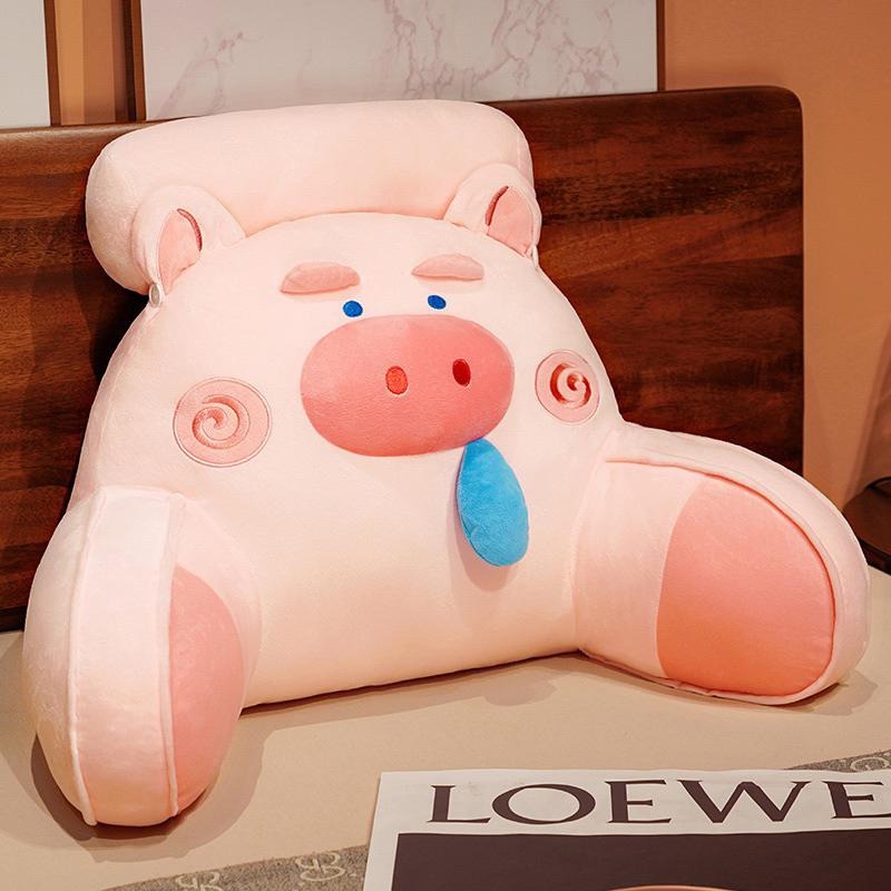 大號 可拆洗 哈士奇 粉豬 棕熊 靠枕 三角枕 枕頭 靠腰墊 靠背枕 靠腰枕 腰靠 床頭靠背墊 靠墊 三角靠墊 抱枕-細節圖5