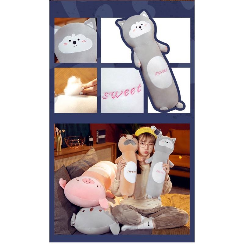 哈士奇 八哥犬 考拉 無尾熊 小豬 豬 動物 長條 抱枕 情人節 生日 禮物-細節圖5