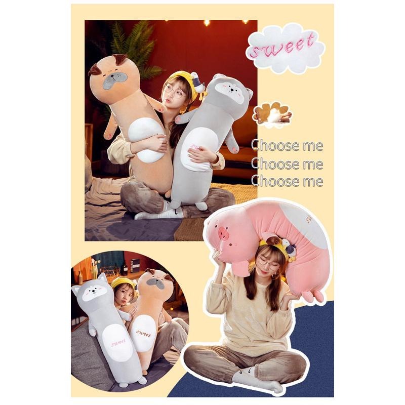 哈士奇 八哥犬 考拉 無尾熊 小豬 豬 動物 長條 抱枕 情人節 生日 禮物-細節圖6