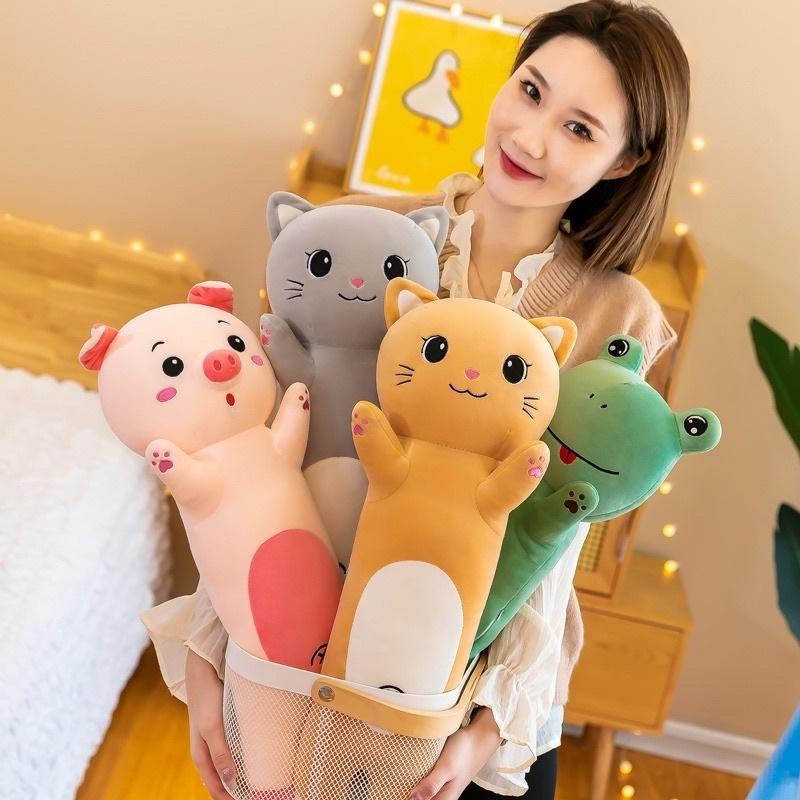 超萌 可愛 兔子 兔兔 貓咪 小貓 貓 青蛙 小豬 豬豬 長條 抱枕 玩偶 公仔 娃娃 生日 聖誕節 情人節禮物-細節圖2