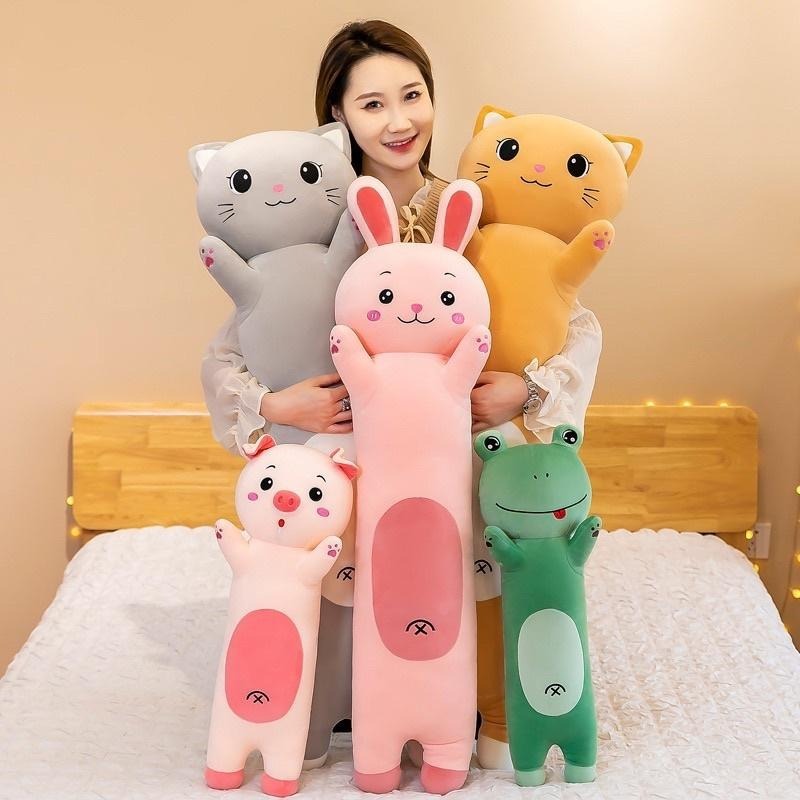 超萌 可愛 兔子 兔兔 貓咪 小貓 貓 青蛙 小豬 豬豬 長條 抱枕 玩偶 公仔 娃娃 生日 聖誕節 情人節禮物-細節圖4