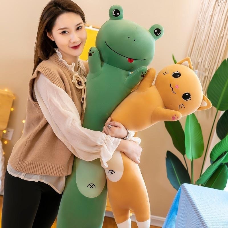 超萌 可愛 兔子 兔兔 貓咪 小貓 貓 青蛙 小豬 豬豬 長條 抱枕 玩偶 公仔 娃娃 生日 聖誕節 情人節禮物-細節圖5