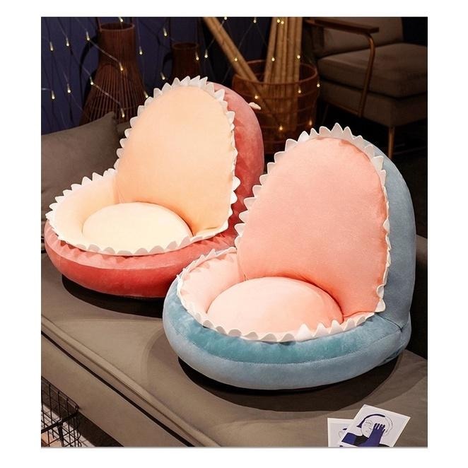 大號 鯊魚坐墊 鱷魚 恐龍 坐墊座墊 合室椅墊 圓椅 椅墊 靠墊 木頭椅墊-細節圖3