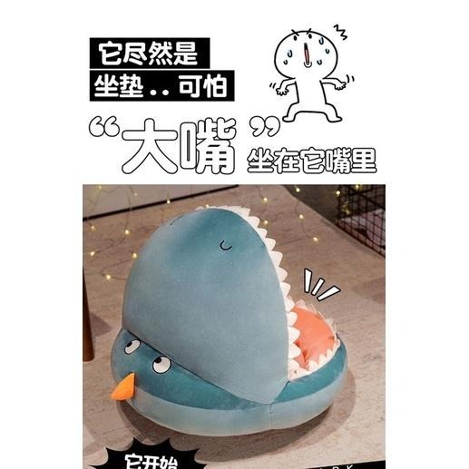 大號 鯊魚坐墊 鱷魚 恐龍 坐墊座墊 合室椅墊 圓椅 椅墊 靠墊 木頭椅墊-細節圖9