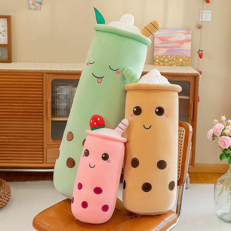 萌果 珍珠奶茶🧋草莓 奶茶 抱枕 長條 抱枕 玩偶 娃娃 陪睡抱枕 枕頭 靠腰 靠墊-細節圖8