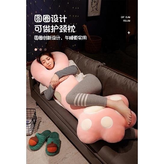 護頸 頸枕 套圈圈 貓爪 貓咪 小貓 長條 抱枕 長抱枕 陪睡抱枕 玩偶 娃娃 枕頭-細節圖2
