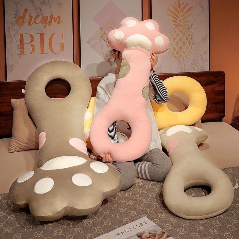 護頸 頸枕 套圈圈 貓爪 貓咪 小貓 長條 抱枕 長抱枕 陪睡抱枕 玩偶 娃娃 枕頭-細節圖4