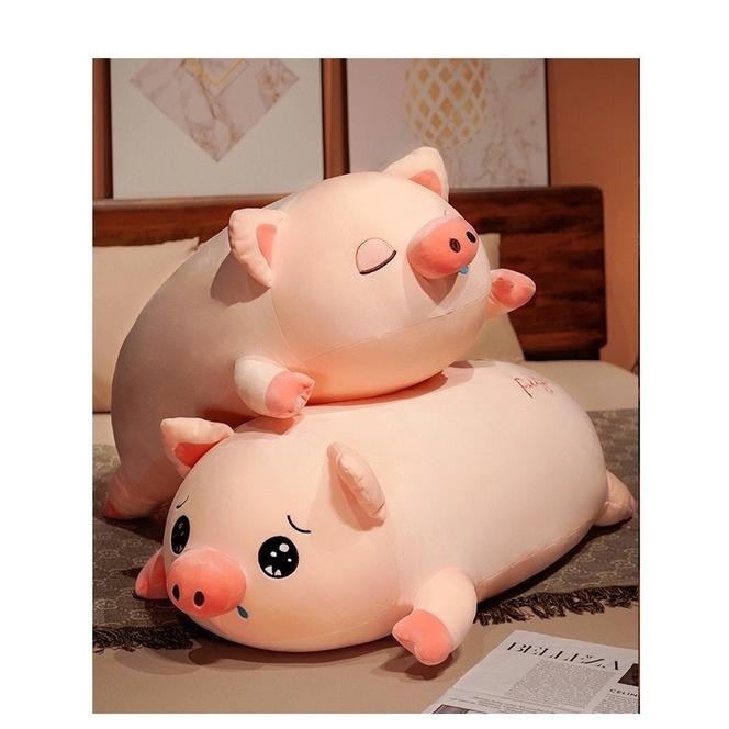 可愛 瞌睡 賣萌 趴趴豬 豬豬 小豬 抱枕 玩偶 公仔 娃娃 陪睡抱枕 長條抱枕-細節圖3