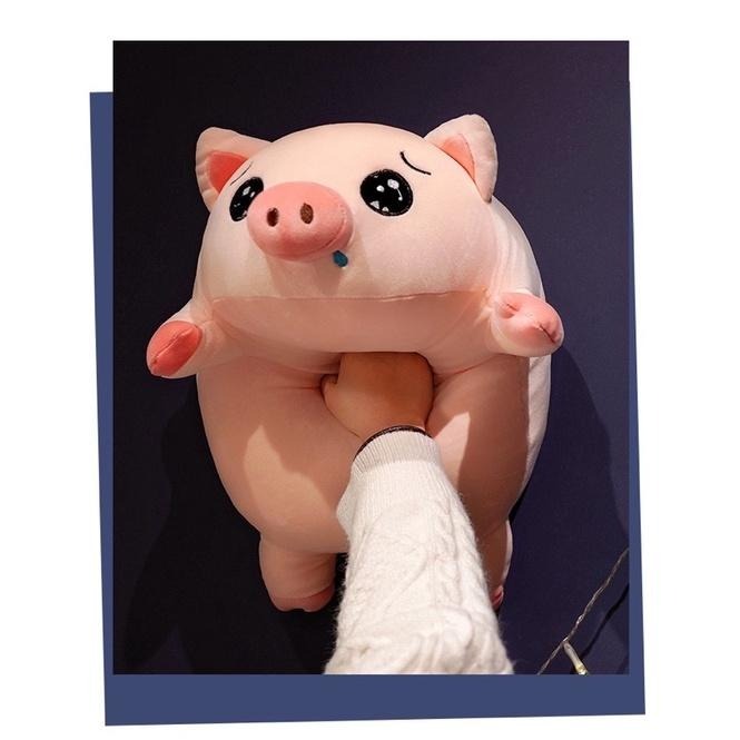 可愛 瞌睡 賣萌 趴趴豬 豬豬 小豬 抱枕 玩偶 公仔 娃娃 陪睡抱枕 長條抱枕-細節圖5